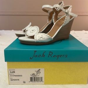 Jack Rogers Clare white wedge sandals